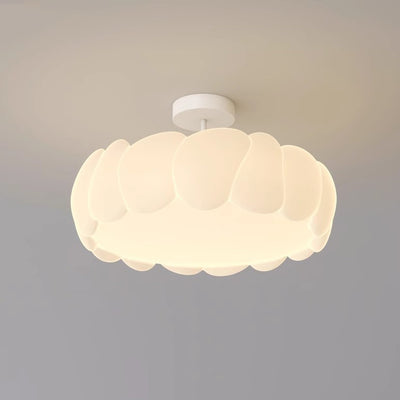 Moderne minimalistische PE Eisen wellige runde LED-Deckenleuchte zur halbeingebauten Montage für Schlafzimmer und Wohnzimmer 