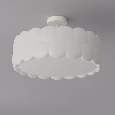 Moderne minimalistische PE Eisen wellige runde LED-Deckenleuchte zur halbeingebauten Montage für Schlafzimmer und Wohnzimmer 
