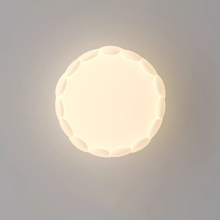 Luz de techo empotrada LED redonda de burbuja de crema de hierro PE creativa contemporánea para dormitorio y sala de estar 