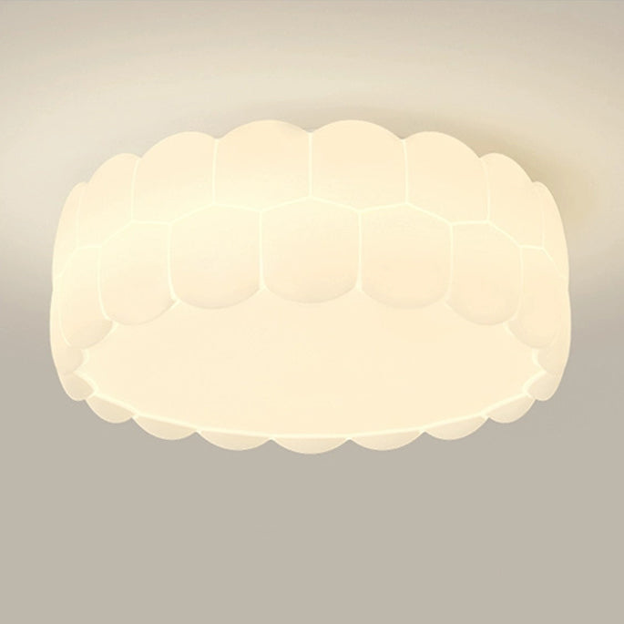 Luz de techo empotrada LED redonda de burbuja de crema de hierro PE creativa contemporánea para dormitorio y sala de estar 