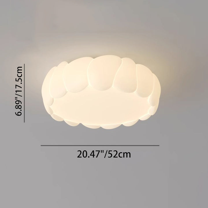 Luz de techo empotrada LED redonda de burbuja de crema de hierro PE creativa contemporánea para dormitorio y sala de estar 