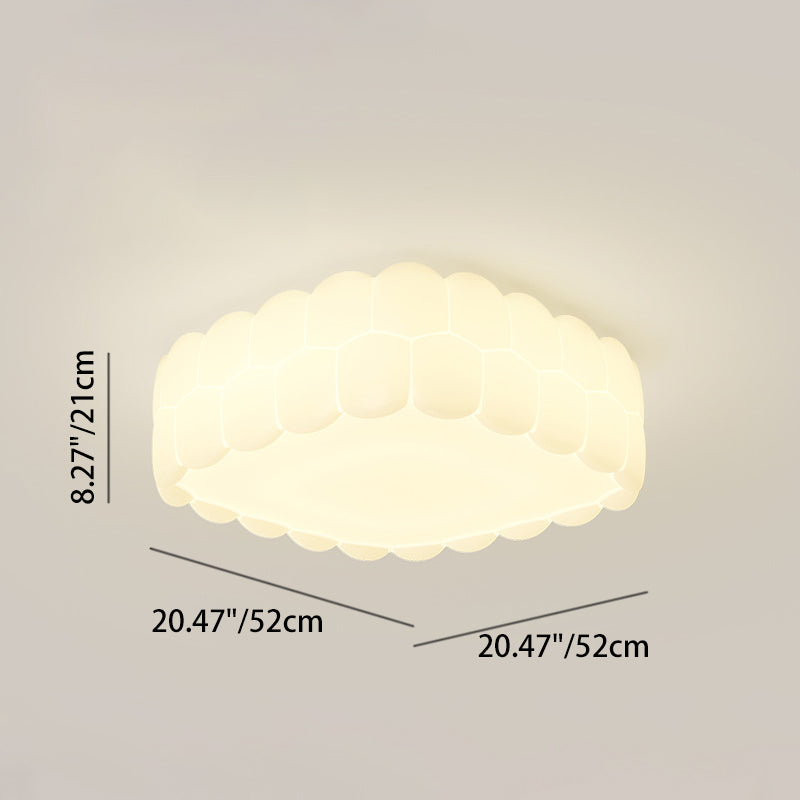 Luz de techo empotrada LED redonda de burbuja de crema de hierro PE creativa contemporánea para dormitorio y sala de estar 