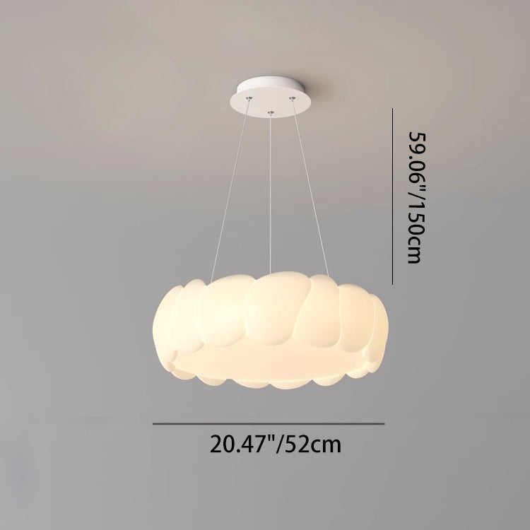 Lustre LED Rond à Vagues de Bulles en Fer Créatif Contemporain pour Salon et Salle à Manger 