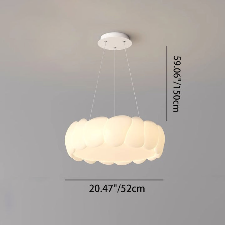 Contemporary Creative PE Iron Bubble Wave Round LED Chandelier For Living Room & Dining Room