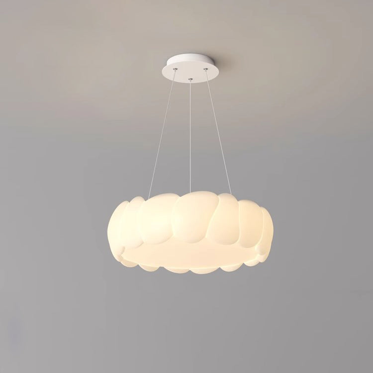 Lustre LED Rond à Vagues de Bulles en Fer Créatif Contemporain pour Salon et Salle à Manger 