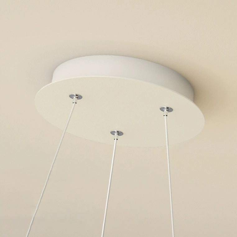 Lustre LED Rond à Vagues de Bulles en Fer Créatif Contemporain pour Salon et Salle à Manger 