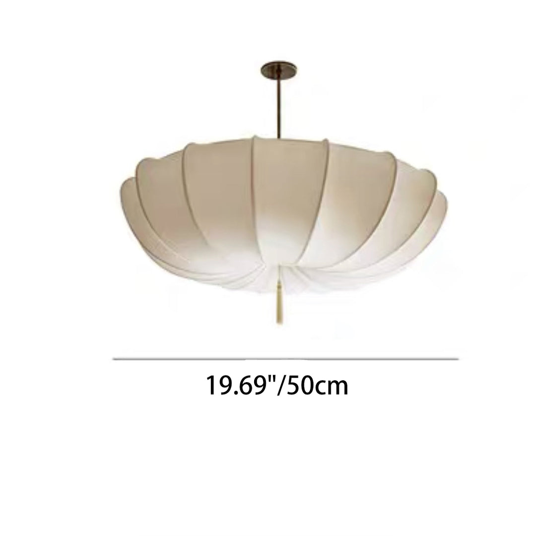 Plafonnier à pampilles plissées en fer avec tissu traditionnel français à 3 lumières pour chambre et salon 
