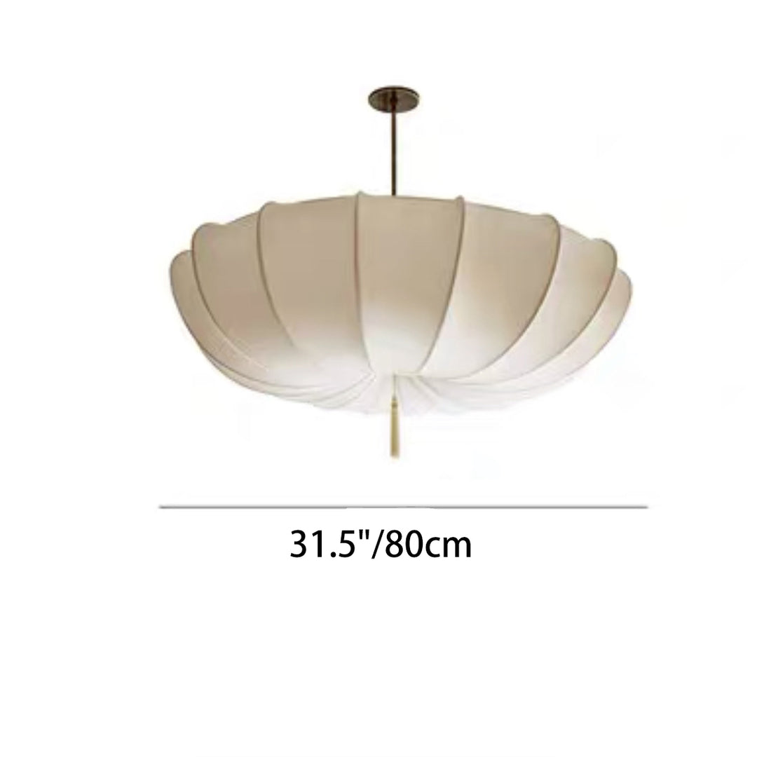Plafonnier à pampilles plissées en fer avec tissu traditionnel français à 3 lumières pour chambre et salon 