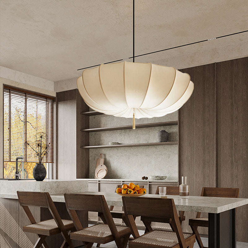 Plafonnier à pampilles plissées en fer avec tissu traditionnel français à 3 lumières pour chambre et salon 