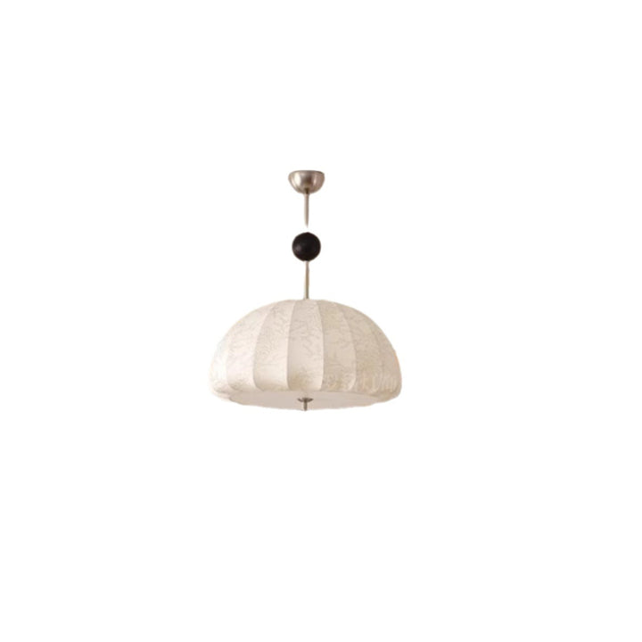 Traditional French Fabric Wood Metal Fan Pattern 3/5-Light Semi-Flush Mount Ceiling Light For Bedroom &amp; Living Room