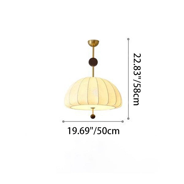 Traditional French Fabric Wood Metal Fan Pattern 3/5-Light Semi-Flush Mount Ceiling Light For Bedroom &amp; Living Room