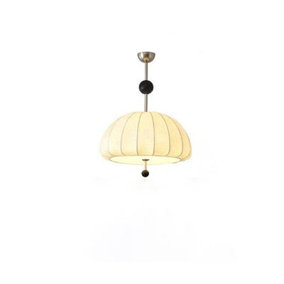 Traditionelles französisches Stoff-Holz-Metall-Ventilatormuster 3/5-Licht Semi-Flush Mount Deckenleuchte für Schlafzimmer & Wohnzimmer 