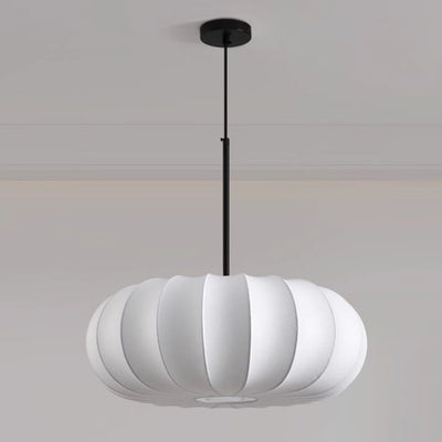 Chandelier traditionnel japonais en fausse soie à rayures de citrouille avec 1/2/3 lumières pour chambre et salon 