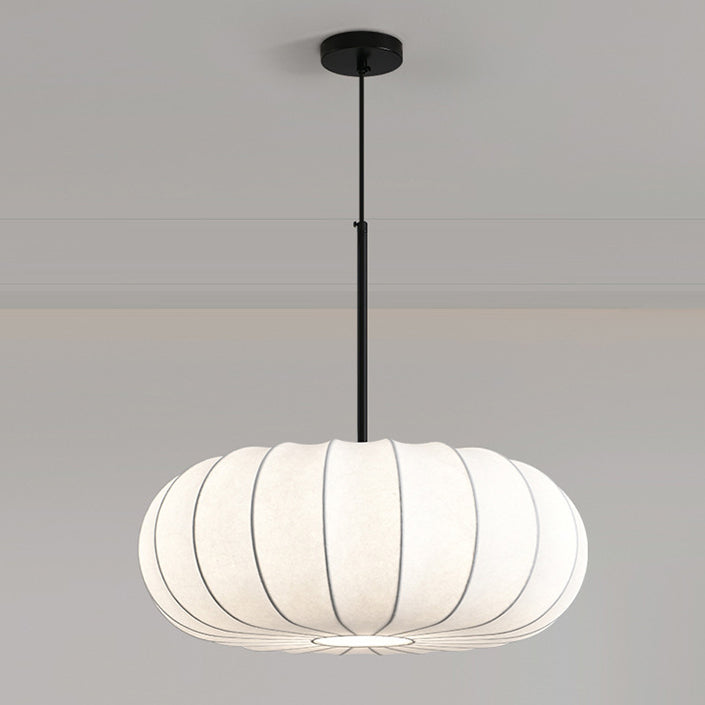 Chandelier traditionnel japonais en fausse soie à rayures de citrouille avec 1/2/3 lumières pour chambre et salon 