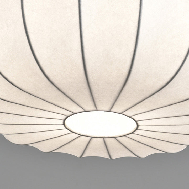 Traditioneller japanischer Faux-Seiden-Kürbisstreifen 1/2/3-Licht-Kronleuchter für Schlafzimmer &amp; Wohnzimmer 