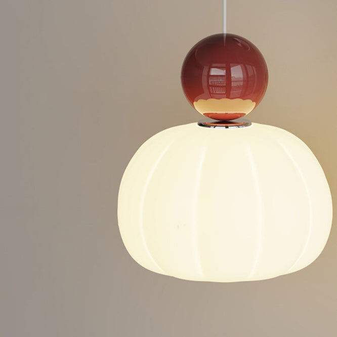 Lámpara de pared LED con forma de calabaza de hierro PE escandinavo contemporáneo para dormitorio y sala de estar 