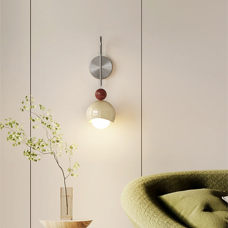 Lámpara de pared LED con forma de calabaza de hierro PE escandinavo contemporáneo para dormitorio y sala de estar 