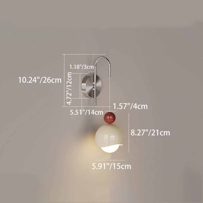 Lámpara de pared LED con forma de calabaza de hierro PE escandinavo contemporáneo para dormitorio y sala de estar 