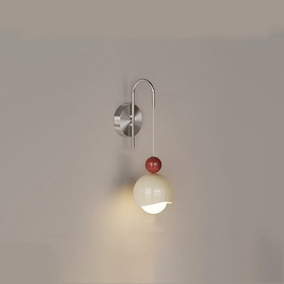 Lámpara de pared LED con forma de calabaza de hierro PE escandinavo contemporáneo para dormitorio y sala de estar 