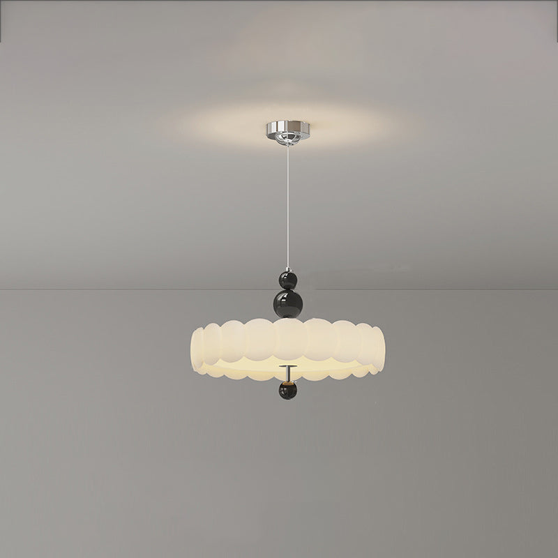 Traditional French PE Iron Cream Motion Globe LED Chandelier For Bedroom & Living Room