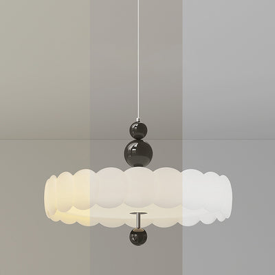 Traditional French PE Iron Cream Motion Globe LED Chandelier For Bedroom & Living Room