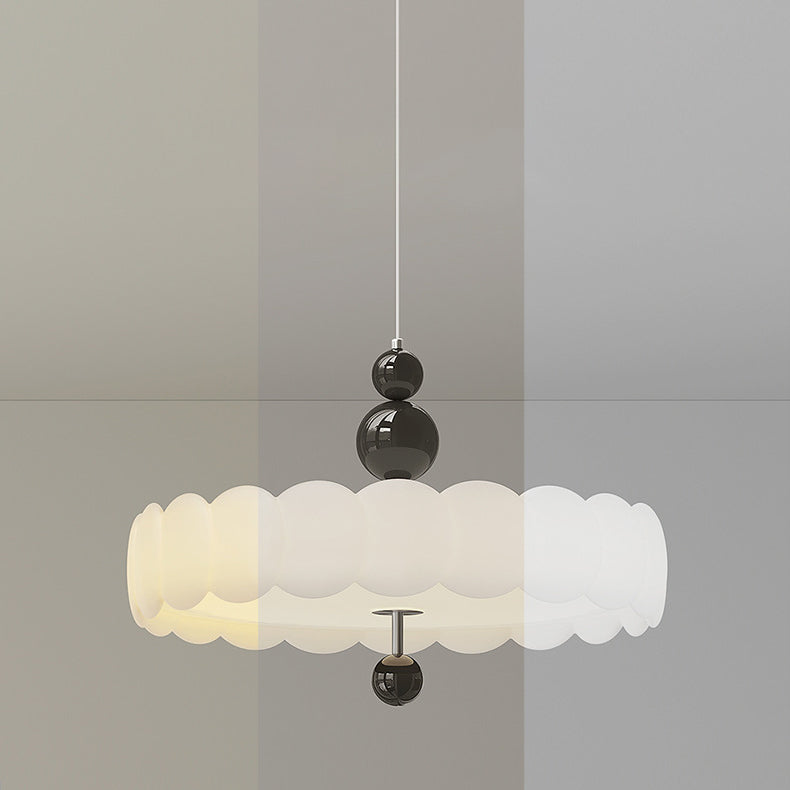 Traditional French PE Iron Cream Motion Globe LED Chandelier For Bedroom & Living Room