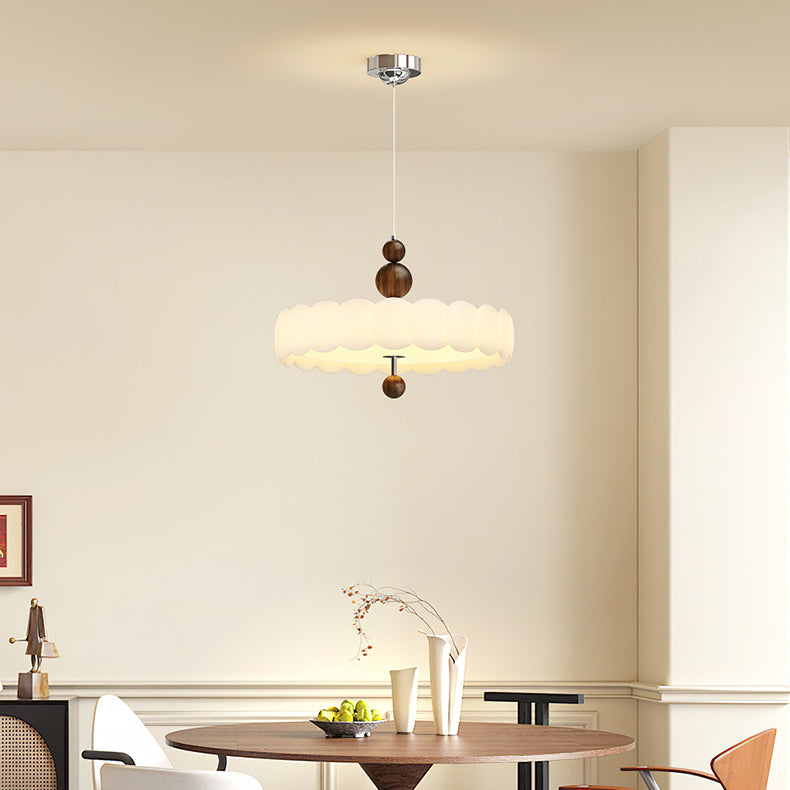 Traditional French PE Iron Cream Motion Globe LED Chandelier For Bedroom & Living Room