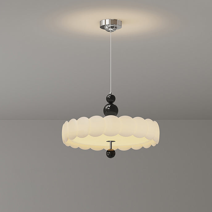 Traditional French PE Iron Cream Motion Globe LED Chandelier For Bedroom & Living Room