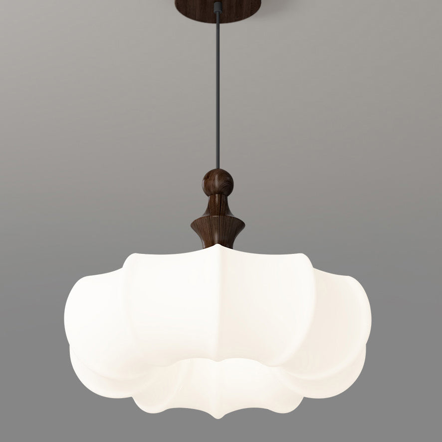 Lustre LED en acrylique en forme de citrouille en bois scandinave contemporain pour chambre et salon 