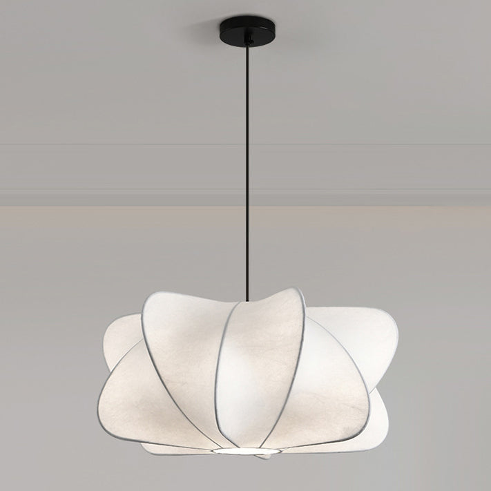 Traditional Japanese Faux Silk Iron Propeller-Shaped 2/3-Light Chandelier For Bedroom & Living Room