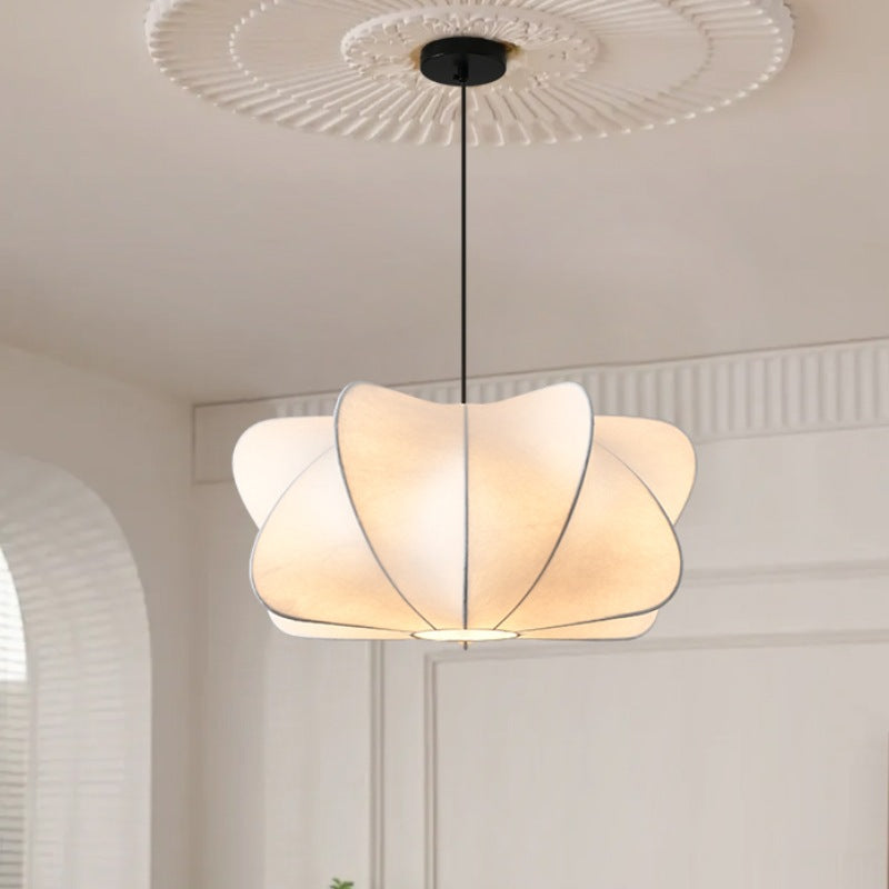 Traditional Japanese Faux Silk Iron Propeller-Shaped 2/3-Light Chandelier For Bedroom & Living Room