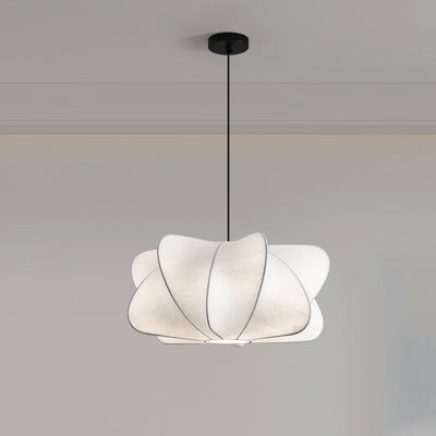 Traditional Japanese Faux Silk Iron Propeller-Shaped 2/3-Light Chandelier For Bedroom & Living Room
