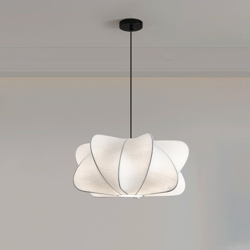 Traditional Japanese Faux Silk Iron Propeller-Shaped 2/3-Light Chandelier For Bedroom & Living Room