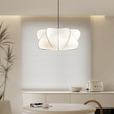 Traditional Japanese Faux Silk Iron Propeller-Shaped 2/3-Light Chandelier For Bedroom & Living Room