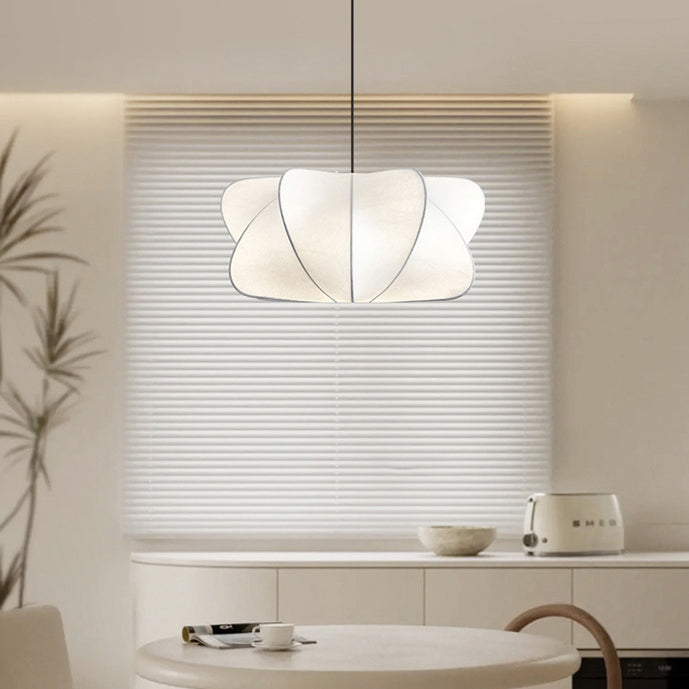 Traditional Japanese Faux Silk Iron Propeller-Shaped 2/3-Light Chandelier For Bedroom & Living Room