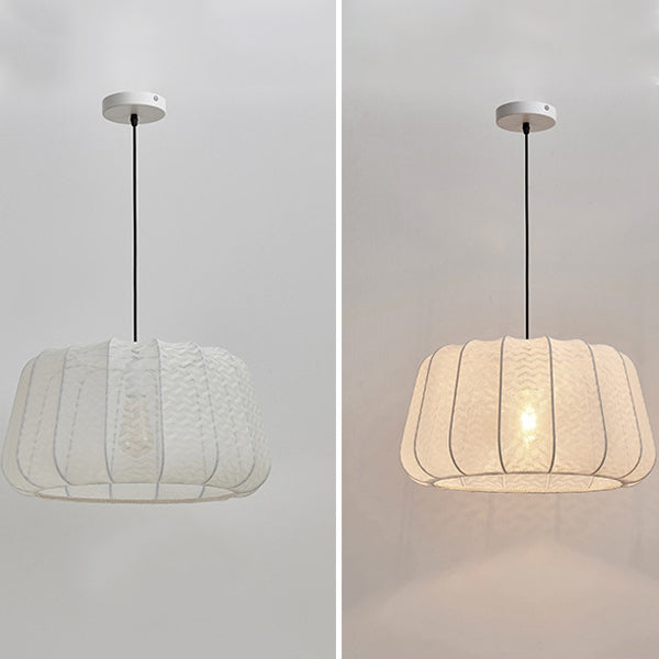 Traditional Vintage Silk Walnut Metal Lantern Shape Round 1-Light Chandelier For Bedroom &amp; Living Room