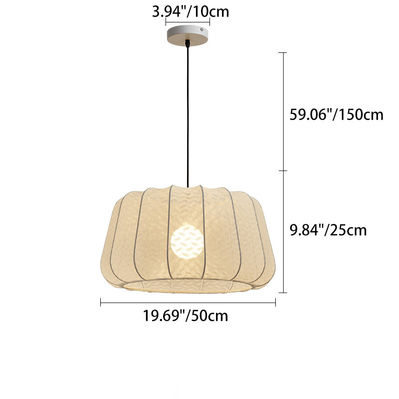 Traditional Vintage Silk Walnut Metal Lantern Shape Round 1-Light Chandelier For Bedroom &amp; Living Room