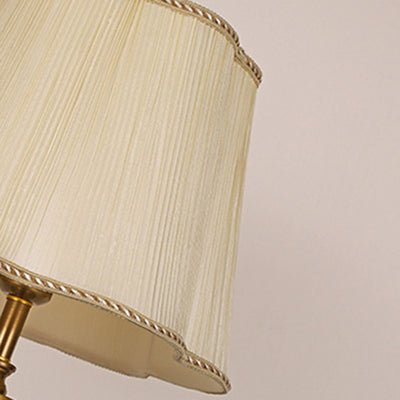 Modern Luxury Crystal Fabric Metal Trapezoid Round Fan Shape 1-Light Table Lamp For Bedroom & Living Room