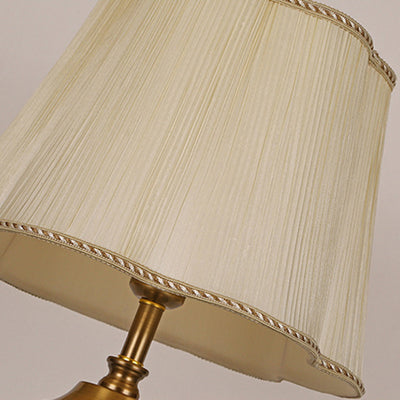 Modern Luxury Crystal Fabric Metal Trapezoid Round Fan Shape 1-Light Table Lamp For Bedroom & Living Room