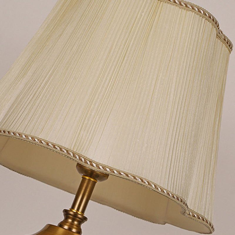 Modern Luxury Crystal Fabric Metal Trapezoid Round Fan Shape 1-Light Table Lamp For Bedroom & Living Room