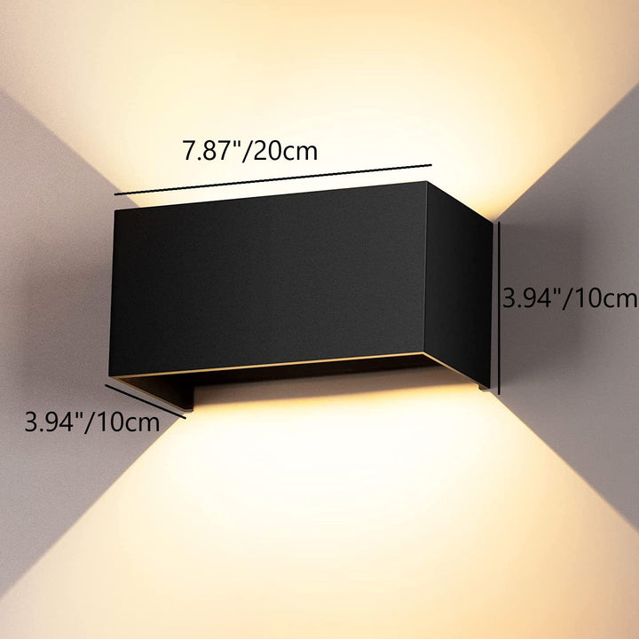 Moderne minimalistische rechteckige LED-Wandleuchte aus Aluminium für den Außenbereich 