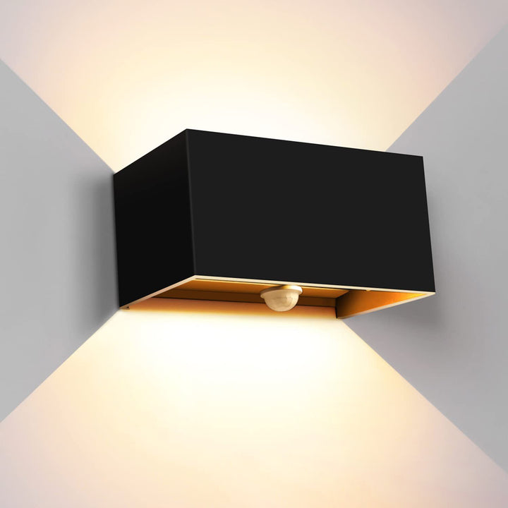 Moderne minimalistische rechteckige LED-Wandleuchte aus Aluminium für den Außenbereich 