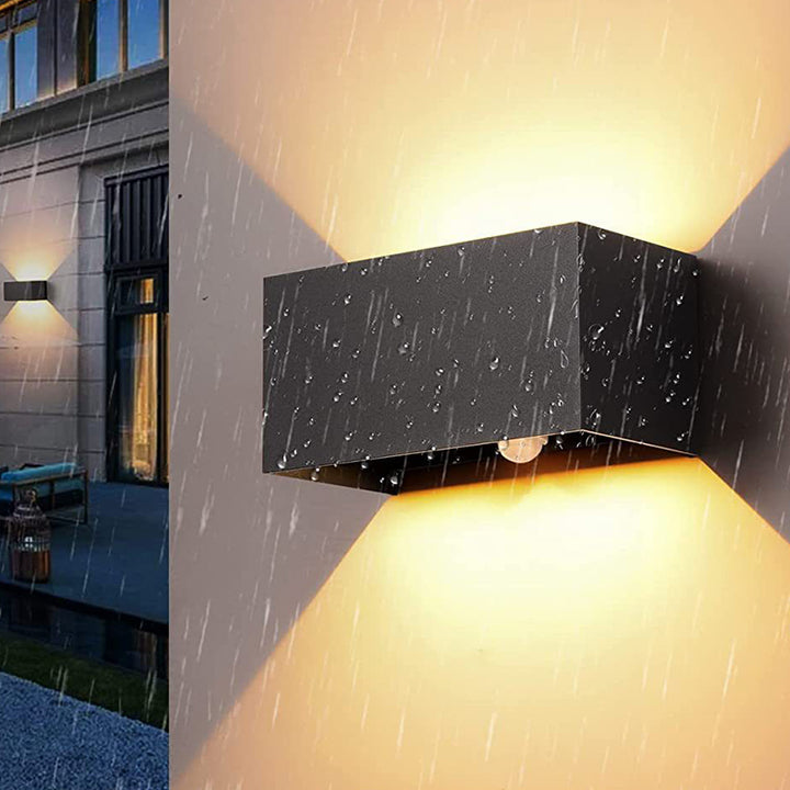 Moderne minimalistische rechteckige LED-Wandleuchte aus Aluminium für den Außenbereich 
