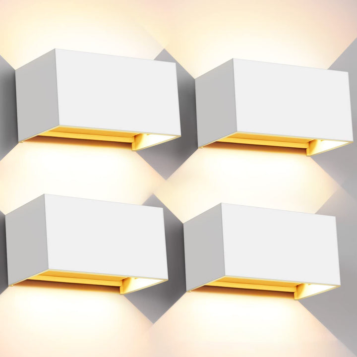 Moderne minimalistische rechteckige LED-Wandleuchte aus Aluminium für den Außenbereich 