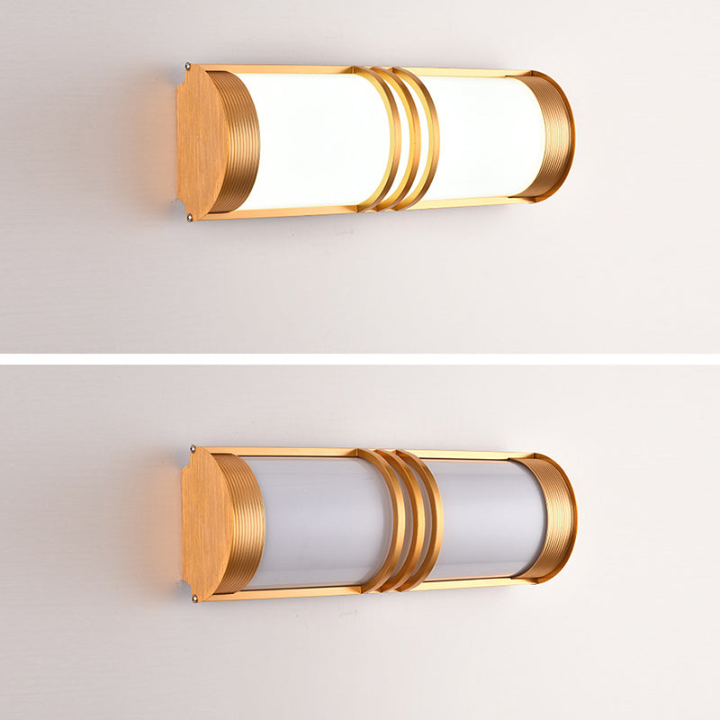 Applique murale LED longue en acrylique et fer demi-ronde minimaliste moderne pour extérieur 