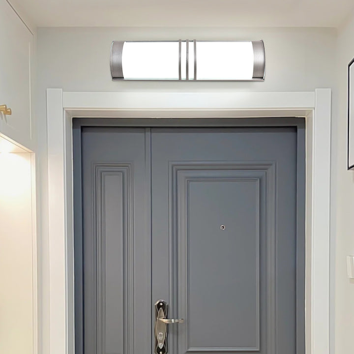 Moderne minimalistische Acryl- und Eisen-Halbkreis-Lang-LED-Wandleuchte für den Außenbereich 