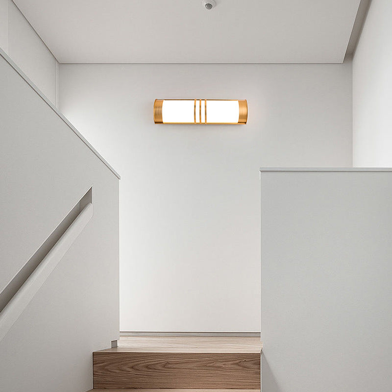 Applique murale LED longue en acrylique et fer demi-ronde minimaliste moderne pour extérieur 