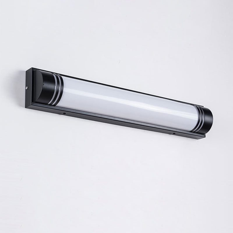 Moderne minimalistische Wandleuchte aus Acryl und Edelstahl mit rechteckigen Streifen und LED für den Außenbereich 