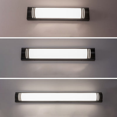 Moderne minimalistische Wandleuchte aus Acryl und Edelstahl mit rechteckigen Streifen und LED für den Außenbereich 