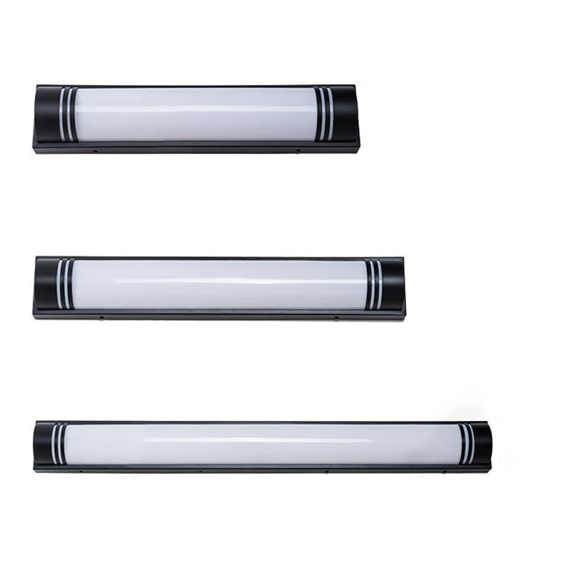 Moderne minimalistische Wandleuchte aus Acryl und Edelstahl mit rechteckigen Streifen und LED für den Außenbereich 